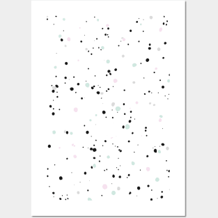 Mint Green Pink Drops Posters and Art